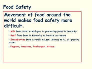 Food Safety