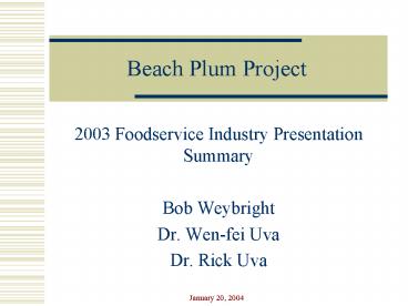 Beach Plum Project