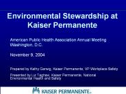 Environmental Stewardship at Kaiser Permanente