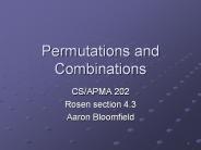 Permutations and Combinations