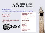 Model-Based Design in the Ptolemy Project
