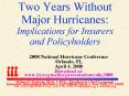 Two Years Without Major Hurricanes: Implications for Insurers and Policyholders PowerPoint PPT Presentation