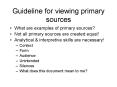 Guideline for viewing primary sources PowerPoint PPT Presentation