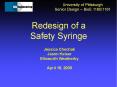 Redesign of a Safety Syringe PowerPoint PPT Presentation