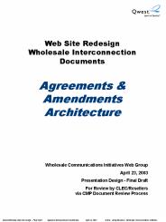 Web Site Redesign Wholesale Interconnection Documents Agreements