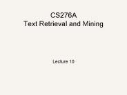 CS276A Text Retrieval and Mining