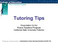 Tutoring Tips PowerPoint PPT Presentation