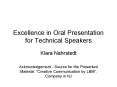 Excellence in Oral Presentation for Technical Speakers PowerPoint PPT Presentation