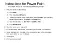 Instructions%20for%20Power%20Point:%20Important!%20Read%20all%20instructions%20before%20beginning! PowerPoint PPT Presentation