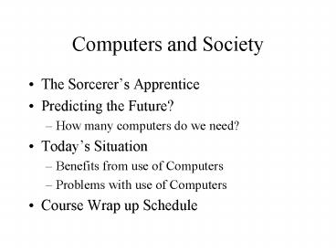 Computers and Society