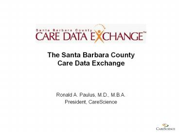 The Santa Barbara County Care Data Exchange