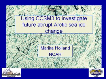 Using CCSM3 to investigate future abrupt Arctic sea ice change