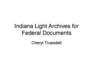 Indiana Light Archives for Federal Documents