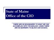 State of Maine Office of the CIO