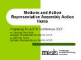 Motions and Action Representative Assembly Action Items PowerPoint PPT Presentation
