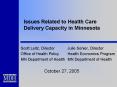 Issues Related to Health Care Delivery Capacity in Minnesota PowerPoint PPT Presentation