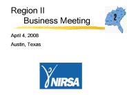 Region II Business Meeting