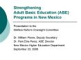 Strengthening Adult Basic Education ABE Programs in New Mexico PowerPoint PPT Presentation