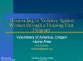 Responding to Violence Against Women through a Housing First Program PowerPoint PPT Presentation