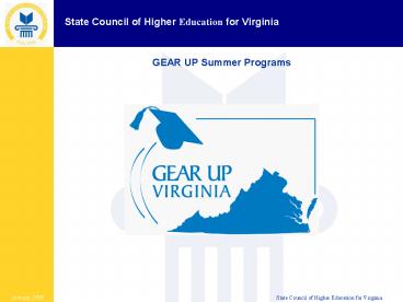 GEAR UP Summer Programs