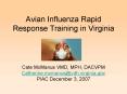 Avian Influenza Rapid Response Training in Virginia PowerPoint PPT Presentation
