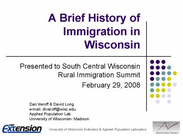 A Brief History of Immigration in Wisconsin