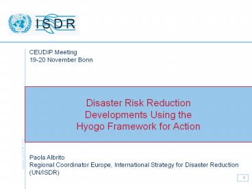 Living with Risk: The need to build partnerships