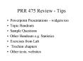 PRR 475 Review - Tips PowerPoint PPT Presentation