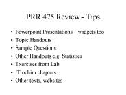 PRR 475 Review - Tips