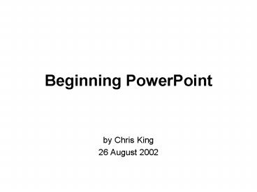 Beginning PowerPoint