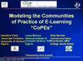 Modeling the Communities of Practice of E-Learning  PowerPoint PPT Presentation