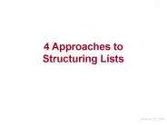 4 Approaches to Structuring Lists PowerPoint PPT Presentation