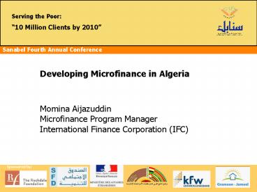 Developing Microfinance in Algeria