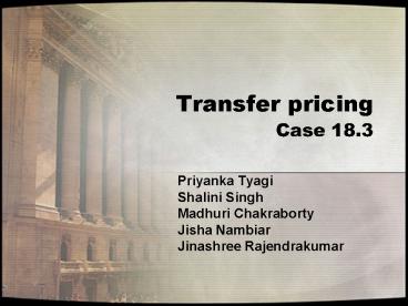 Transfer pricing Case 18.3