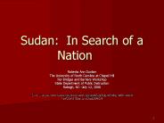 Sudan: In Search of a Nation