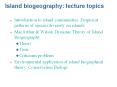 Island biogeography: lecture topics PowerPoint PPT Presentation
