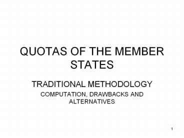 QUOTAS OF THE MEMBER STATES