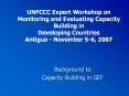 UNFCCC%20Expert%20Workshop%20on%20Monitoring%20and%20Evaluating%20Capacity%20Building%20in%20Developing%20Countries%20Antigua%20-%20November%205-6,%202007 PowerPoint PPT Presentation