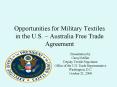 Opportunities for Military Textiles in the U'S' Australia Free Trade Agreement PowerPoint PPT Presentation