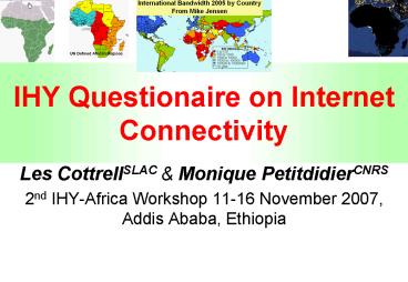 IHY Questionaire on Internet Connectivity