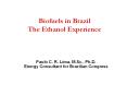 Biofuels in Brazil The Ethanol Experience PowerPoint PPT Presentation