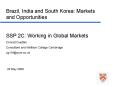 Brazil, India and South Korea: Markets and Opportunities PowerPoint PPT Presentation