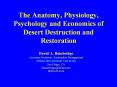 The Anatomy, Physiology, Psychology and Economics of Desert Destruction and Restoration PowerPoint PPT Presentation