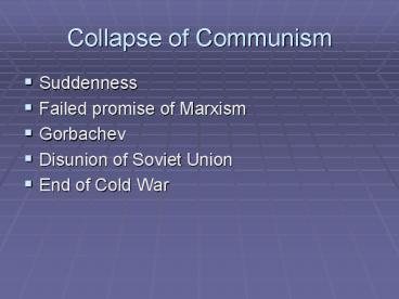 Collapse of Communism