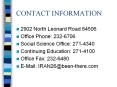 CONTACT INFORMATION PowerPoint PPT Presentation