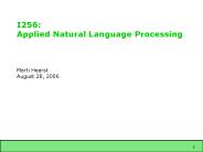 I256: Applied Natural Language Processing