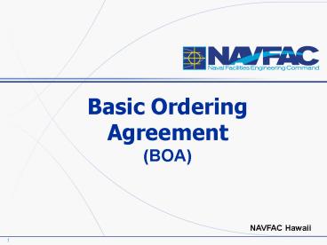 Basic Ordering Agreement BOA