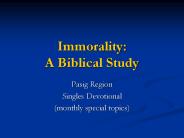 Immorality: A Biblical Study
