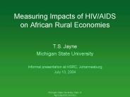 Measuring Impacts of HIVAIDS on African Rural Economies