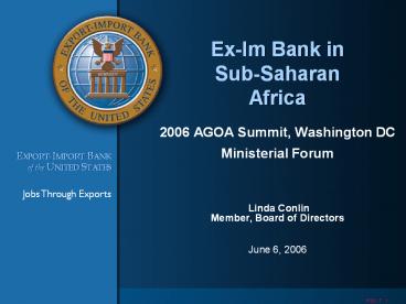 Ex-Im Bank in Sub-Saharan Africa